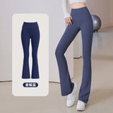 Micro Flare Women's Fitness Tight Fit Hip Up Quick Dry High Waist Slim Fit Elegant Sports Yoga Bell Bottom Pants 