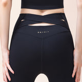 New Running Fitness Slimming Internet Celebrity Tight Nude Yoga Pants Women's Color Matching Cross Crotch Sports Pants 