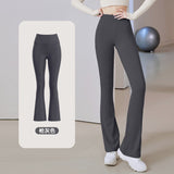 Micro Flare Women's Fitness Tight Fit Hip Up Quick Dry High Waist Slim Fit Elegant Sports Yoga Bell Bottom Pants 