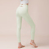 New Running Fitness Slimming Internet Celebrity Tight Nude Yoga Pants Women's Color Matching Cross Crotch Sports Pants 