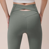 New Running Fitness Slimming Internet Celebrity Tight Nude Yoga Pants Women's Color Matching Cross Crotch Sports Pants 